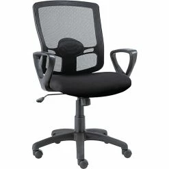 Alera Etros Mesh And Fabric Office Chair With Fixed Arms Black (ALEET42ME10B)