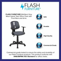 Flash Furniture Nylon Swivel Computer And Desk Chair, Gray (LF134AGY) -Office Chairs Shop unnamed file 114
