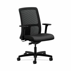 HON Ignition Mesh Low-Back Office/Computer Chair, Adjustable Arms, Onyx Fabric