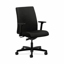 HON HONIT103WP40 Ignition Fabric-Upholstered Low-Back Office/Computer Chair, Adjustable Arms, Black