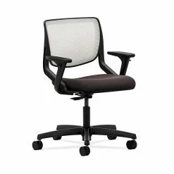 HON HONMT10FCU49 Motivate Ilira -Stretch Mesh Back Office/PC Chair, Adj. Arms, Onyx Shell, Espresso