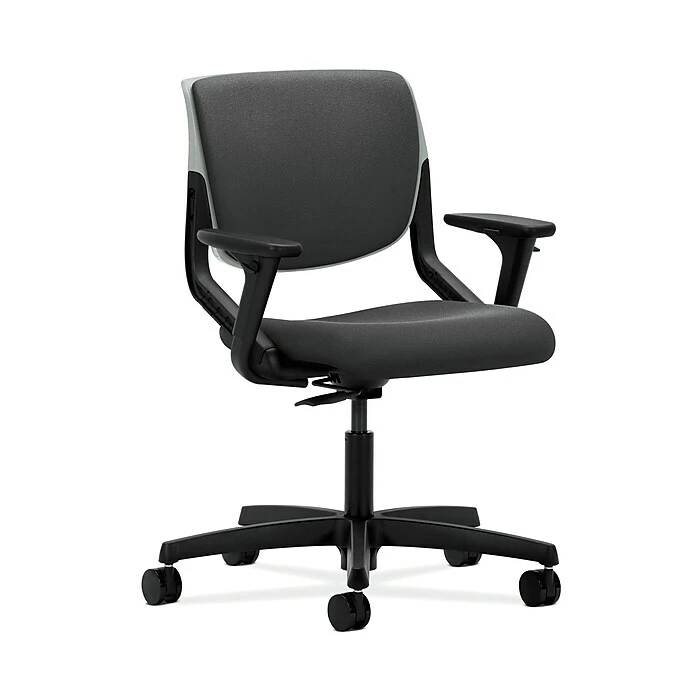 HON HONMT103CU19 Motivate Upholster Back Office/PC Chair, Adj. Arms, Platinum Shell, Iron Ore Fabric 3 HON HONMT103CU19 Motivate Upholster Back Office/PC Chair, Adj. Arms, Platinum Shell, Iron Ore Fabric