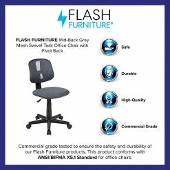 Flash Furniture Fundamentals Nylon Swivel Computer And Desk Chair, Gray (LF-134-GY-GG) -Office Chairs Shop unnamed file 124