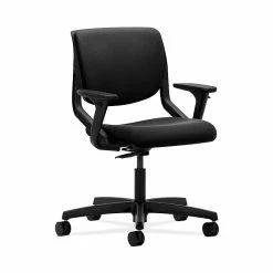 HON HONMT102CU10 Motivate Fabric-Upholster Back Office/Computer Chair, Adj. Arms, Onyx Shell, Black
