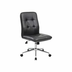 Boss Millennial Modern Faux Leather Computer And Desk Chair, Black (B330-BK)