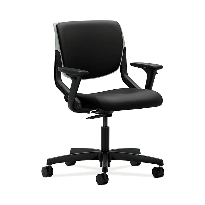 HON HONMT103WP40 Motivate Upholster Back Office/PC Chair, Adj. Arms, Platinum Shell, Black Fabric 3 HON HONMT103WP40 Motivate Upholster Back Office/PC Chair, Adj. Arms, Platinum Shell, Black Fabric