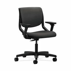 HON HONMT102SX23 Motivate Carbon Fabric Upholster Back Office/Computer Chair, Adj. Arms, Onyx Shell
