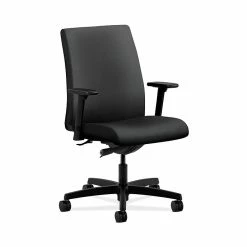 HON HONIT103NR10 Ignition Low-Back Office/Computer Chair, Adjustable Arms, Onyx Fabric