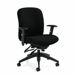 Global Truform Urban Fabric Heavy Duty Medium Back Multi-Tilter Chair, Brown Ridge