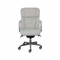La-Z-Boy Sutherland Ergonomic Faux Leather Swivel Computer And Desk Chair, Ivory (CHR10048C)