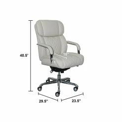 La-Z-Boy Sutherland Ergonomic Faux Leather Swivel Computer And Desk Chair, Ivory (CHR10048C) -Office Chairs Shop unnamed file 1467