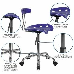 Flash Furniture Chrome Low Back Computer Task Chair With Tractor Seat, Vibrant Deep Blue -Office Chairs Shop unnamed file 1540