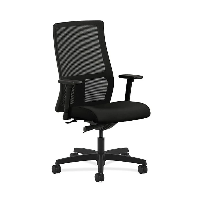 HON HONIW103WP40 Ignition Fabric-Upholstered Mesh Mid-Back Office/Computer Chair, Adj. Arms, Black 3 HON HONIW103WP40 Ignition Fabric-Upholstered Mesh Mid-Back Office/Computer Chair, Adj. Arms, Black