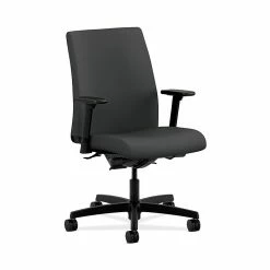 HON HONIT202SX23 Ignition Fabric-Upholstered Low-Back Office/Computer Chair, Adjustable Arms, Carbon