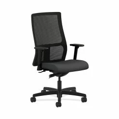 HON HONIW103SX23 Ignition Fabric-Upholstered Mesh Mid-Back Office/Computer Chair, Adj. Arms, Carbon
