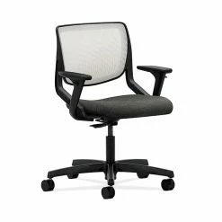 HON HONMT10FAI10 Motivate Ilira -Stretch Mesh Back Office/PC Chair, Adj. Arms, Onyx Shell, Black