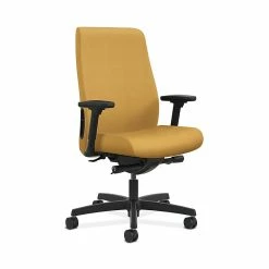 HON HONLWU2ANR26 Endorse Collection Mid-Back Office/Computer Chair, Adjustable Arms, Mustard Fabric
