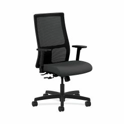 HON HONIW101SX23 Ignition Mesh Fabric-Upholstered Mid-Back Office/Computer Chair, Adj. Arms, Carbon