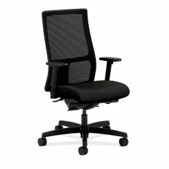 HON HONIW108WP40 Ignition Mesh Mid-Back Office/Computer Chair, Adjustable Arms, Black Fabric