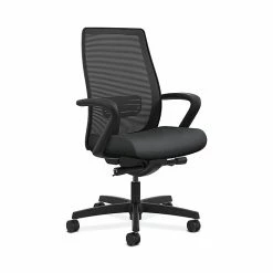 HON HONLWIM2FNR10 Endorse Collection Mesh Mid-Back Office/Computer Chair, Fixed Arms, Onyx Fabric