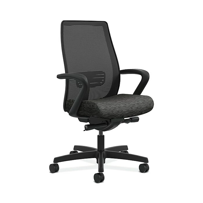 HON Endorse Collection HONLWIM2FAI10 Fabric Seat Mesh Mid-Back Office/PC Chair, Fixed Arms, Onyx 3 HON Endorse Collection HONLWIM2FAI10 Fabric Seat Mesh Mid-Back Office/PC Chair, Fixed Arms, Onyx