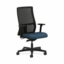 HON Ignition HONIW103SX05 Fabric Seat Mesh Mid-Back Office/Computer Chair, Adjustable Arms, Jet