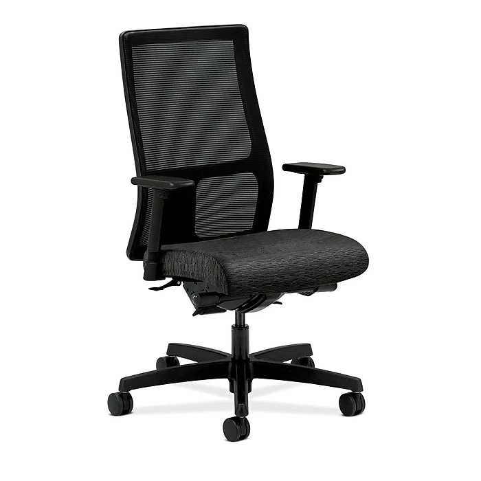 HON HONIW108AI10 Ignition Fabric-Upholstered Mesh Mid-Back Office/Computer Chair, Adj. Arms, Onyx 3 HON HONIW108AI10 Ignition Fabric-Upholstered Mesh Mid-Back Office/Computer Chair, Adj. Arms, Onyx