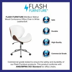 Flash Furniture Mid-Back Walnut Wood Swivel Conference Chair In White Leather (SDSDM22405WH) -Office Chairs Shop unnamed file 1732