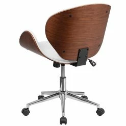 Flash Furniture Mid-Back Walnut Wood Swivel Conference Chair In White Leather (SDSDM22405WH) -Office Chairs Shop unnamed file 1734