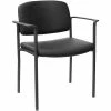 Alera®, Sorrento Series Stacking Guest Chair, Faux Leather, Black, 2/Carton