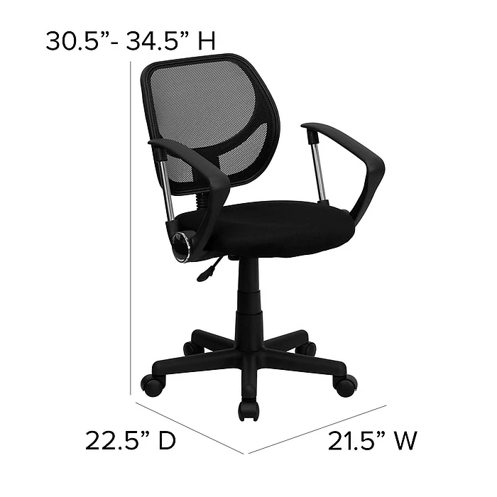 Flash Furniture Mesh Computer And Desk Chair, Black (WA-3074-BK-A-GG) 8 Flash Furniture Mesh Computer And Desk Chair, Black (WA-3074-BK-A-GG) - Image 6