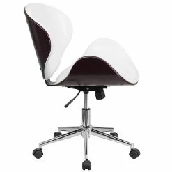 Flash Furniture SDSDM22405MAHWH Mid-Back Mahogany Wood Swivel Conference Chair In White Leather -Office Chairs Shop unnamed file 1850
