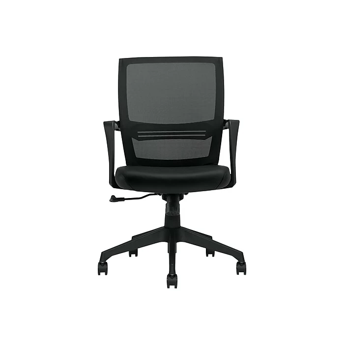 Offices To Go Mesh Back Luxhide Conference Chair, Black (OTG13026B) 3 Offices To Go Mesh Back Luxhide Conference Chair, Black (OTG13026B)