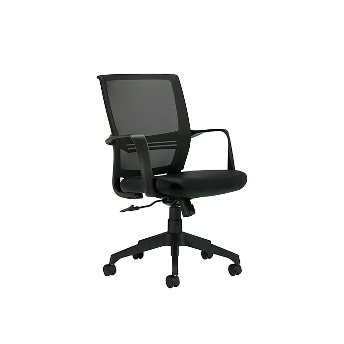 Offices To Go Mesh Back Luxhide Conference Chair, Black (OTG13026B) 4 Offices To Go Mesh Back Luxhide Conference Chair, Black (OTG13026B) - Image 2