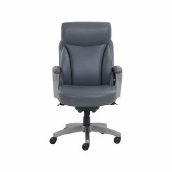 Office Chairs Shop 28 La-Z-Boy Leather Executive Chair, Gray (51446)