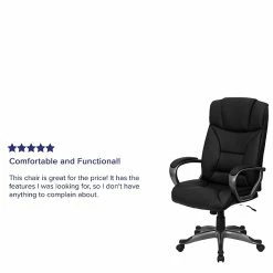 Flash Furniture High Back Leather Executive Office Swivel Chair With Titanium Nylon Loop Arms, Black -Office Chairs Shop unnamed file 2145