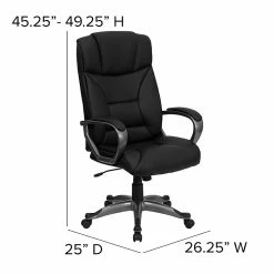 Flash Furniture High Back Leather Executive Office Swivel Chair With Titanium Nylon Loop Arms, Black -Office Chairs Shop unnamed file 2147