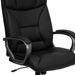 Flash Furniture High Back Leather Executive Office Swivel Chair With Titanium Nylon Loop Arms, Black -Office Chairs Shop unnamed file 2149