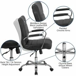 Flash Furniture Mid-Back Black Leather Executive Swivel Office Chair With Chrome Arms [GO-2286M-BK-GG] -Office Chairs Shop unnamed file 2155
