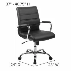 Flash Furniture Mid-Back Black Leather Executive Swivel Office Chair With Chrome Arms [GO-2286M-BK-GG] -Office Chairs Shop unnamed file 2156
