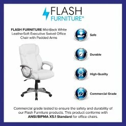 Flash Furniture Faux Leather Mid-Back Executive Office Chair, White (GO2236MWH) -Office Chairs Shop unnamed file 2202