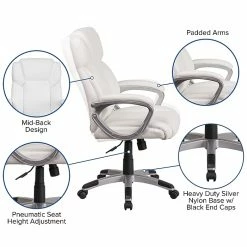Flash Furniture Faux Leather Mid-Back Executive Office Chair, White (GO2236MWH) -Office Chairs Shop unnamed file 2203