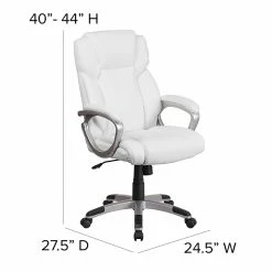 Flash Furniture Faux Leather Mid-Back Executive Office Chair, White (GO2236MWH) -Office Chairs Shop unnamed file 2204