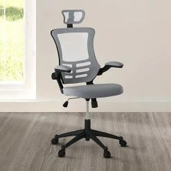Techni Mobili Executive High Back Mesh Chair, Silver/Grey -Office Chairs Shop unnamed file 2214