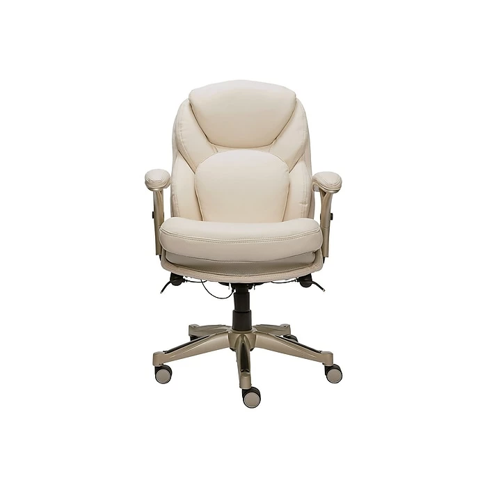 Serta Claremont Ergonomic Faux Leather Swivel Executive Chair With Back In Motion Technology, Ivory (44186C) 3 Serta Claremont Ergonomic Faux Leather Swivel Executive Chair With Back In Motion Technology, Ivory (44186C)