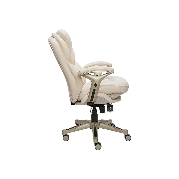 Serta Claremont Ergonomic Faux Leather Swivel Executive Chair With Back In Motion Technology, Ivory (44186C) 4 Serta Claremont Ergonomic Faux Leather Swivel Executive Chair With Back In Motion Technology, Ivory (44186C) - Image 2