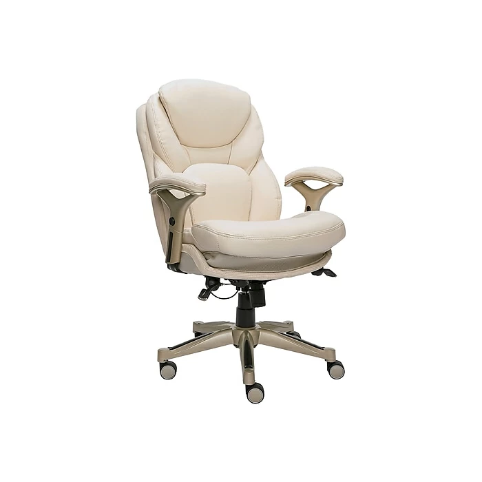 Serta Claremont Ergonomic Faux Leather Swivel Executive Chair With Back In Motion Technology, Ivory (44186C) 5 Serta Claremont Ergonomic Faux Leather Swivel Executive Chair With Back In Motion Technology, Ivory (44186C) - Image 3