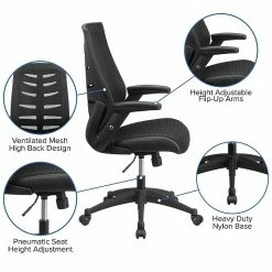 Flash Furniture Designer Mesh High Back Exec Swivel Office Chair W/Height Adj Flip-Up Arms, Black (BLZP809BK) -Office Chairs Shop unnamed file 2245
