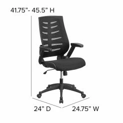 Flash Furniture Designer Mesh High Back Exec Swivel Office Chair W/Height Adj Flip-Up Arms, Black (BLZP809BK) -Office Chairs Shop unnamed file 2246