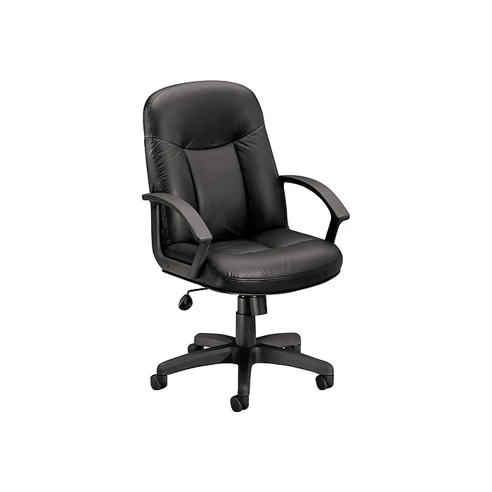 HON SofThread Leather High-Back Executive Chair, Center-Tilt, Fixed Arms, Black (BSXVL601SB11) 4 HON SofThread Leather High-Back Executive Chair, Center-Tilt, Fixed Arms, Black (BSXVL601SB11) - Image 2